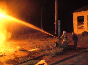 В Омске сгорел склад с фруктами
