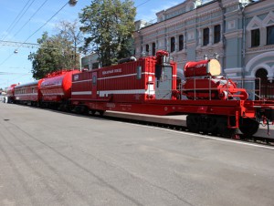 Инновационный пожарный поезд пополнил парк спасательной техники станции Омск- Пассажирский